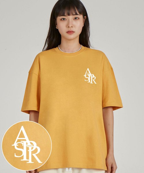 Symbol Logo Round Neck 15 Count Cotton Short Sleeve T-Shirt_Cheddar