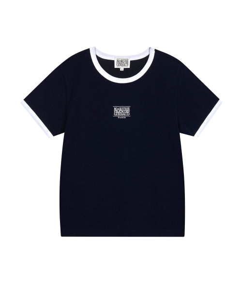 W CLASSIC LOGO RINGER TEE navy