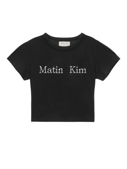 LOGO CROP TOP IN BLACK