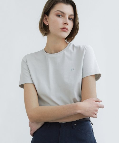 Silk Logo T-Shirt / Mint Grey