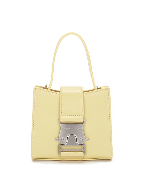 SQUARE MINI LEATHER BUCKLE BAG IN YELLOW