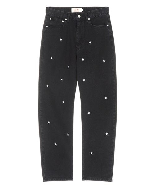 STRAIGHT STAR DENIM PANTS black