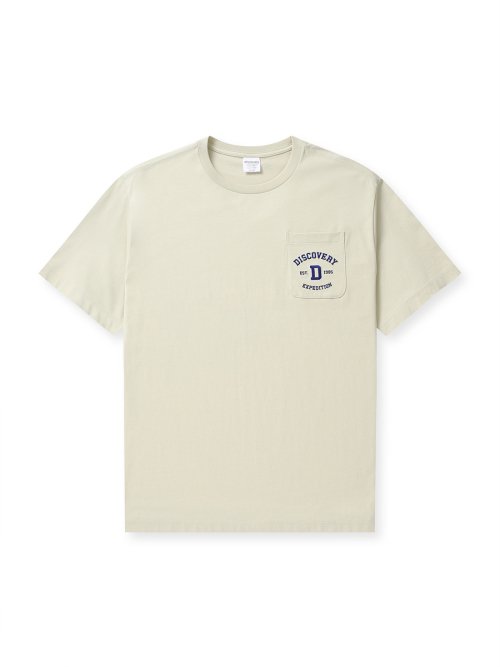 Varsity Pocket Short Sleeve T-shirt (L/BEIGE)