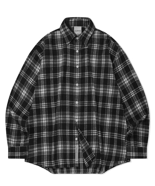 Overfit Forest Check Shirt-Black