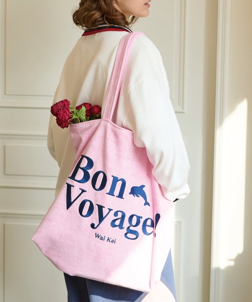Bon Voyage Terry Big Shoulder Bag Pink