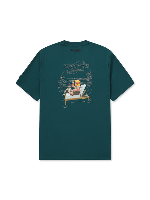 MAIN CREW OUTDOOR BEACH GRAPHIC T-SHIRT (D/TURQUOISE)