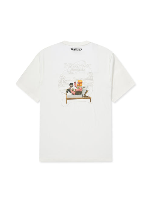 Main Crew Outdoor Beach Graphic T-Shirt (CREAM)