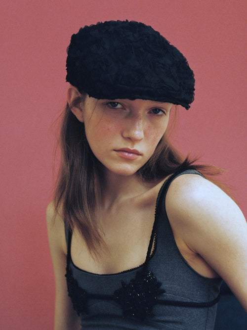 Classic Hunting Cap_Rose Black