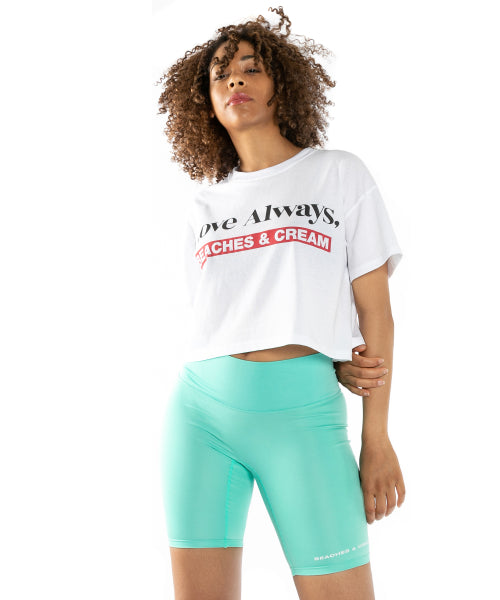 [CROP FIT]LOVE ALWAYS SHORT SLEEVES-WHITE