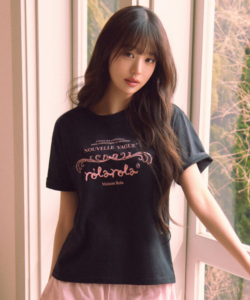 VINTAGE NEW LOGO HALF T-SHIRT BLACK