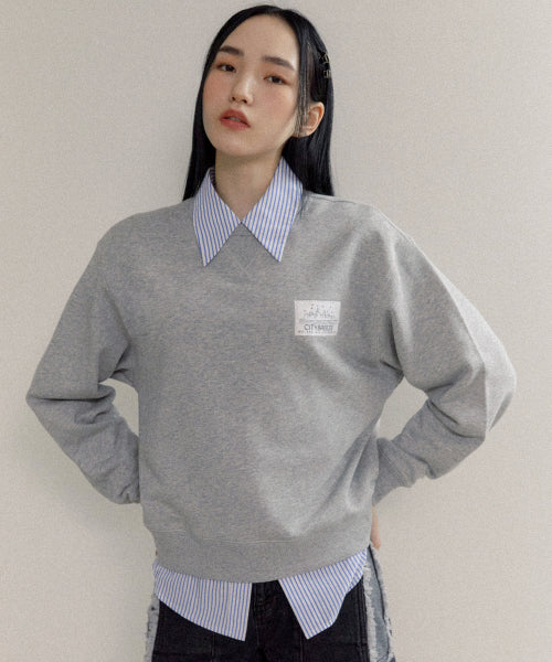 Starlight City Patch Sweatshirt_MELANGE GRAY