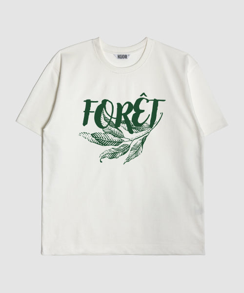 [UNISEX] Forest Graphic Short Sleeve T-Shirt (CREAM WHITE)