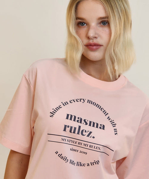 circle symbol cool cotton T-shirt _Baby Pink