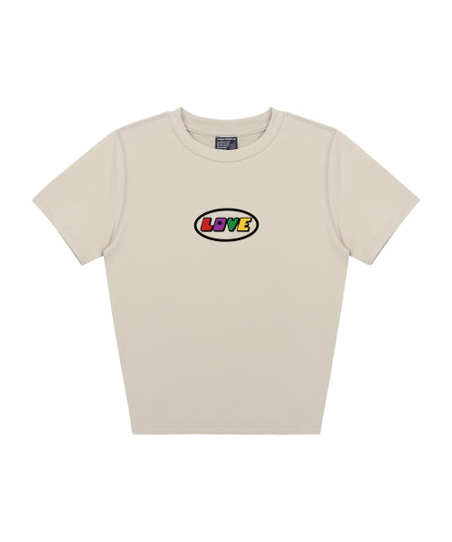 DW Lovely Crop Short Sleeve T-Shirt Beige
