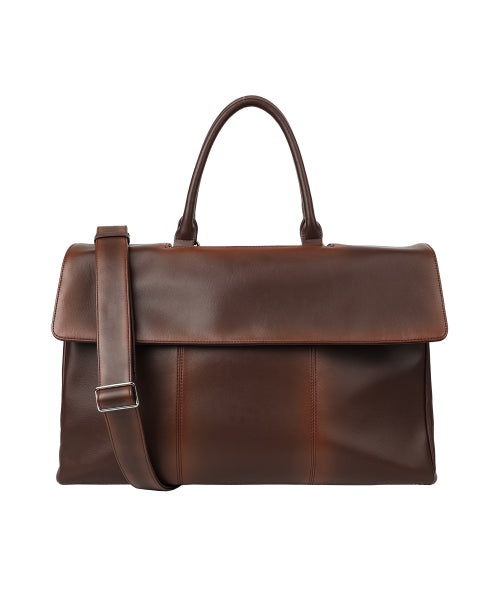 레더 빅 크로스 토트 백 - 브라운