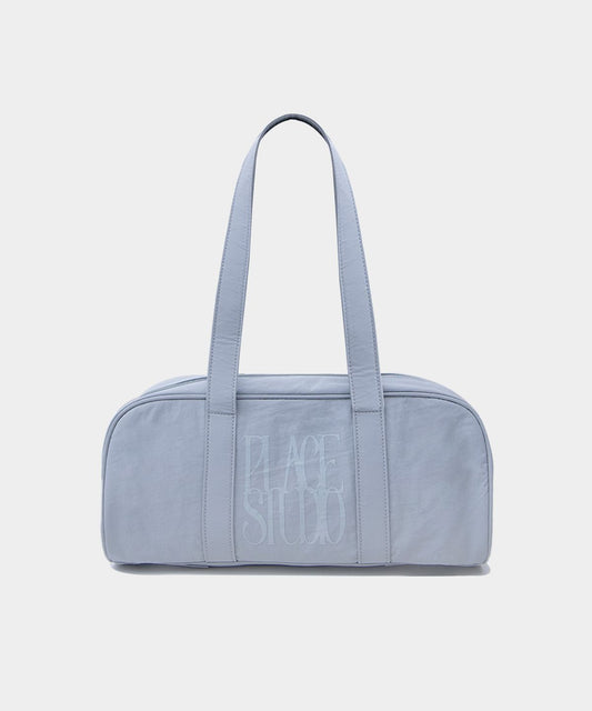 Sporty Daily Boston Baguette Nylon Logo Shoulder Bag [Blue]