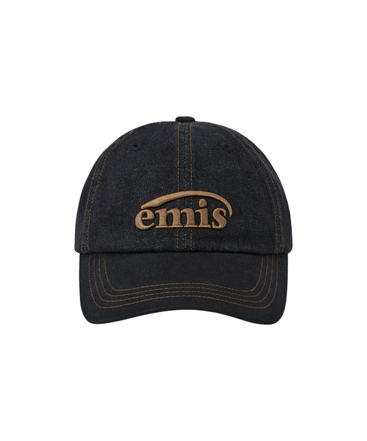 WASHED DENIM BALL CAP-GRAY/BLACK