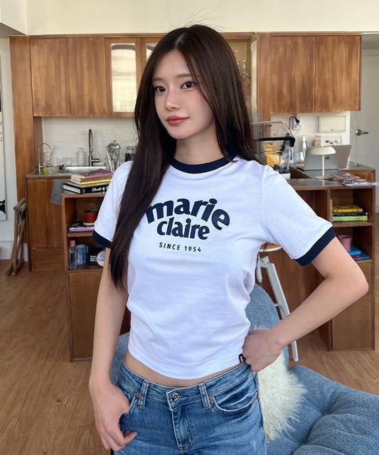 마리 링거 반팔 티셔츠 (MAFBTS07MWH)