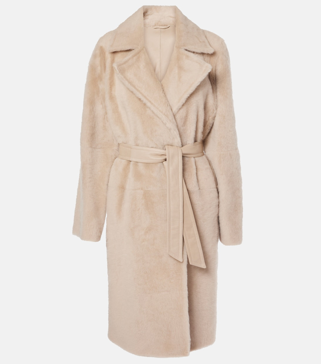 Ulzio belted camel hair coat