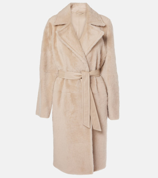 Ulzio belted camel hair coat