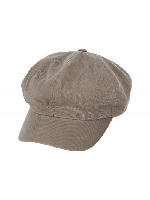 VARZAR Embroidered Newsboy Cap Light Khaki