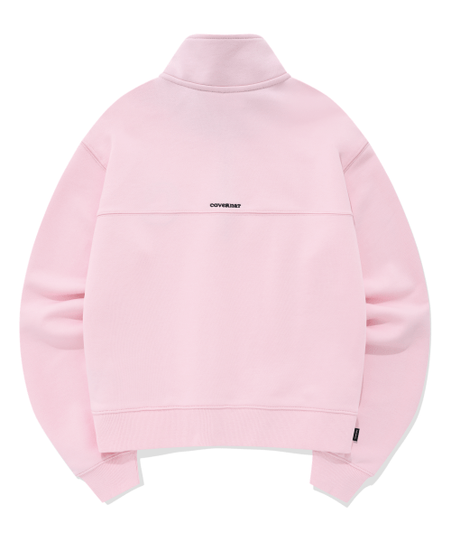 Women's C Logo Half Zip-up Man to Man Pink