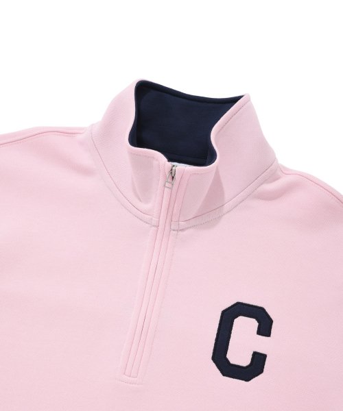 Women's C Logo Half Zip-up Man to Man Pink