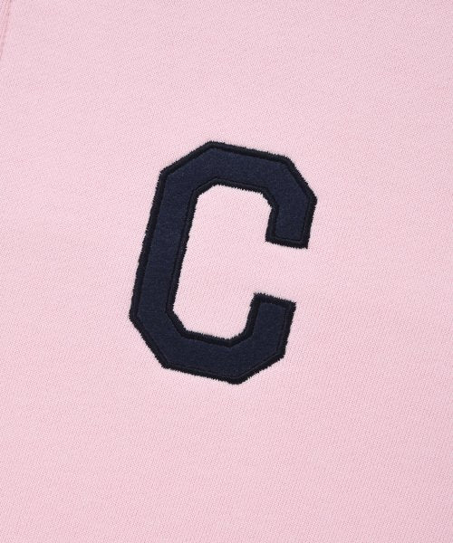 Women's C Logo Half Zip-up Man to Man Pink