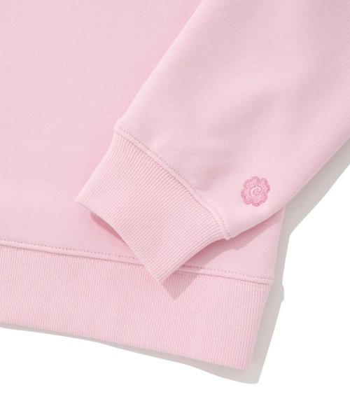 Women's C Logo Half Zip-up Man to Man Pink