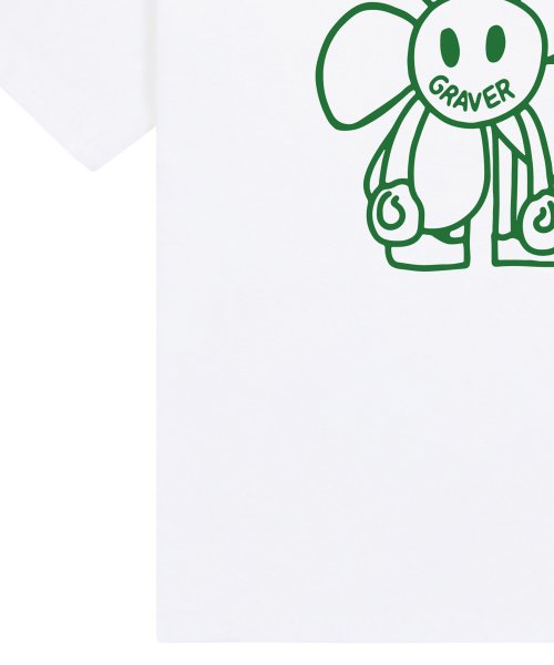 [UNISEX] Comics Line Flower Drawing Short Sleeve T-shirt_White