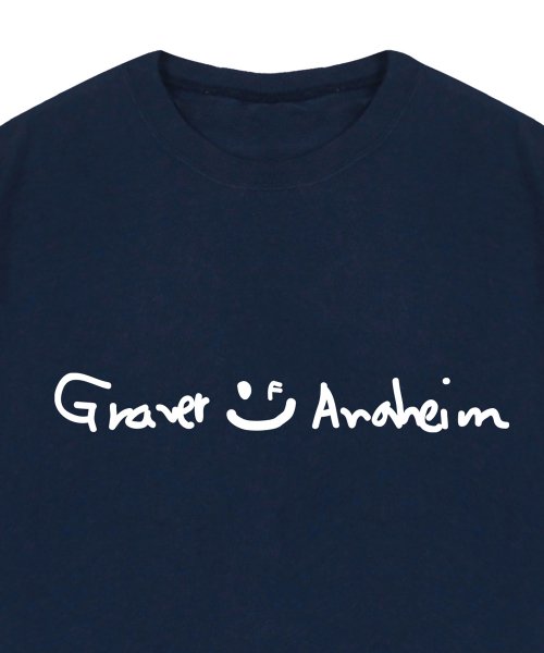 [UNISEX] Drawing Logo Drawing Smile Short Sleeve T-shirt_Navy