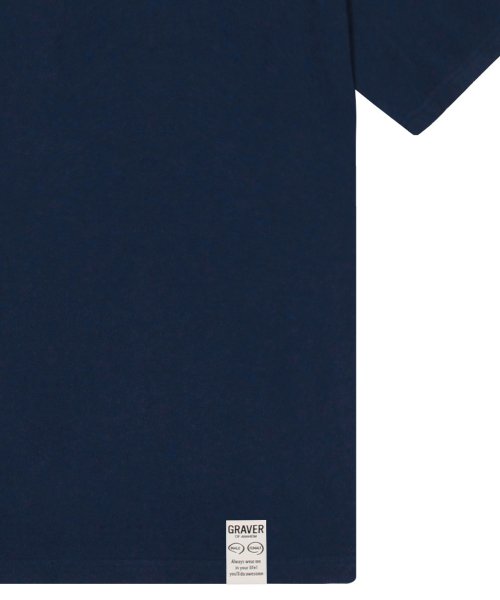 [UNISEX] Drawing Logo Drawing Smile Short Sleeve T-shirt_Navy