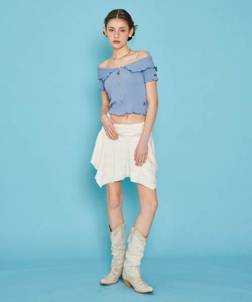 [NF] Navid Two Way Off Shoulder Collar Zip-up (BLUE)_F23QB226