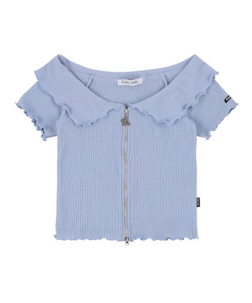 [NF] Navid Two Way Off Shoulder Collar Zip-up (BLUE)_F23QB226