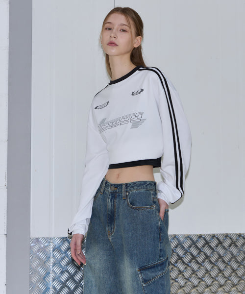 SANDED CARGO WIDE DENIM PANTS [VINTAGE BLUE]