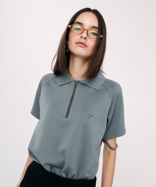 24T Logo Pique T-Shirt Khaki Gray