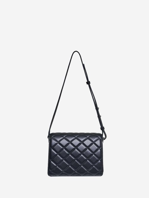 Quilted shoulder bag black