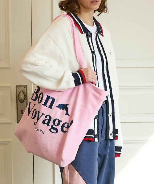 Bon Voyage Terry Big Shoulder Bag Pink