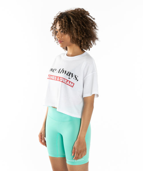 [CROP FIT]LOVE ALWAYS SHORT SLEEVES-WHITE
