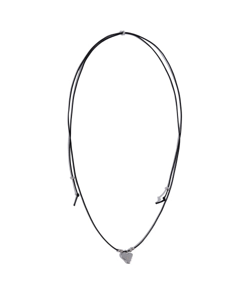 Two Way Choker Heart Necklace [SILVER]