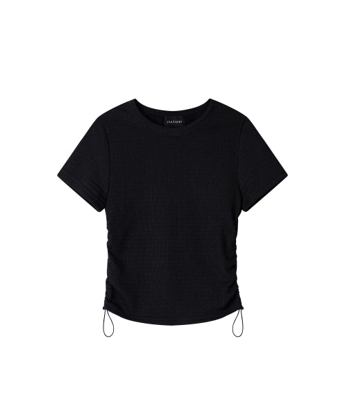 Shirring Crop Top [BLACK]