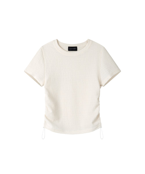 Shirring Crop Top [BLACK]