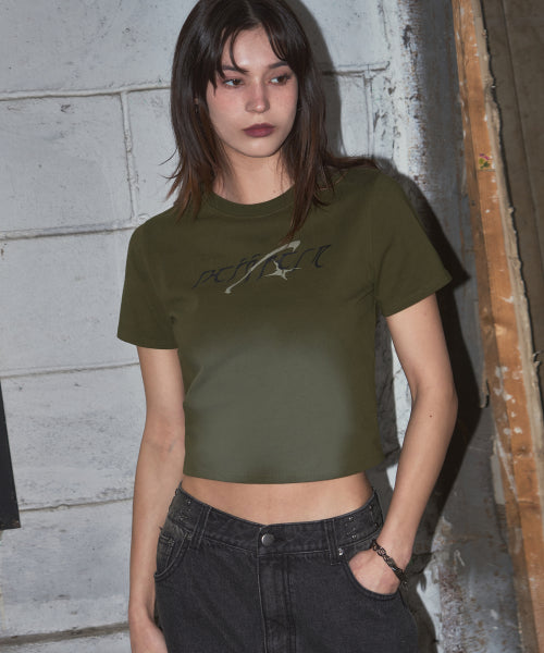 Vintage Slim Crop Top [WASHED BLACK]