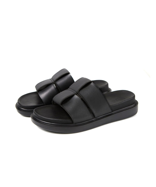 LATIS LEATHER SLIDE [BLACK]