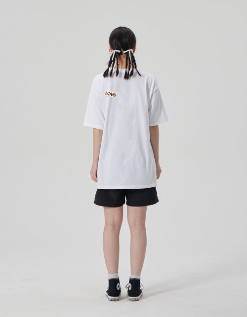 [COLLAGE]LOOSE FIT Round Neck Short Sleeve T-shirt_White
