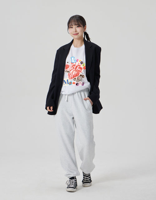 [COLLAGE]LOOSE FIT Round Neck Short Sleeve T-shirt_White