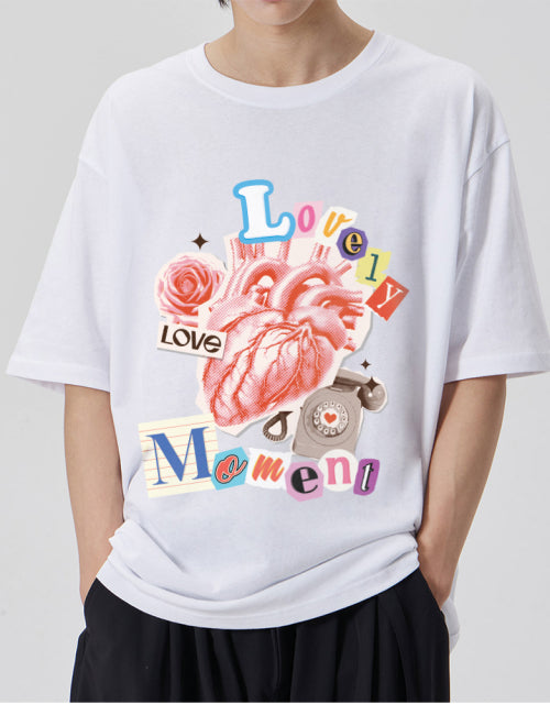 [COLLAGE]LOOSE FIT Round Neck Short Sleeve T-shirt_White