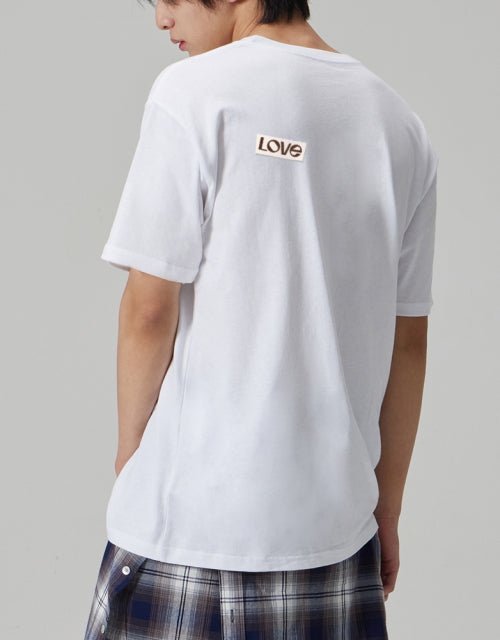 [COLLAGE]LOOSE FIT Round Neck Short Sleeve T-shirt_White