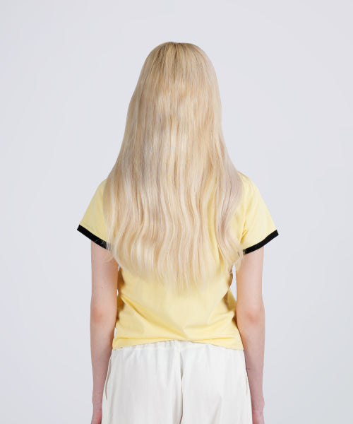 Floral Ringer Short Sleeve T-Shirt YELLOW
