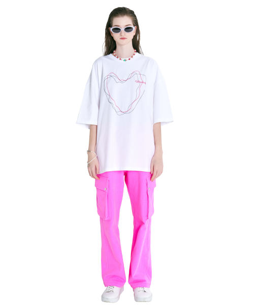 Line drawing t-shirt white